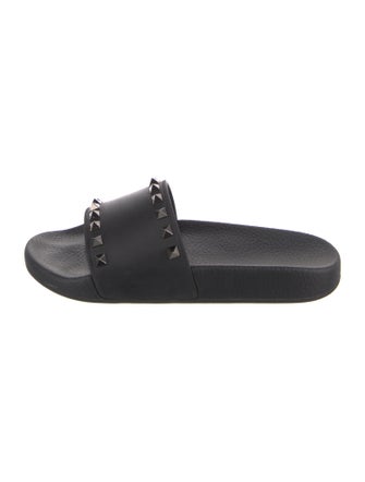Valentino Rockstud Accents Rubber Slides