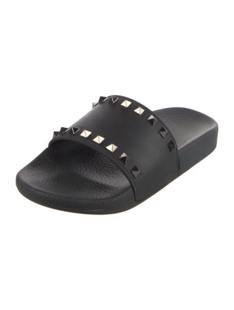 Valentino Rockstud Accents Rubber Slides