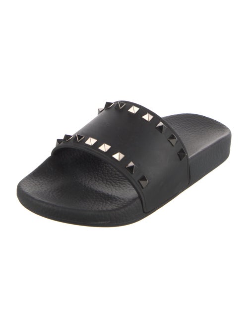 Valentino Rockstud Accents Rubber Slides