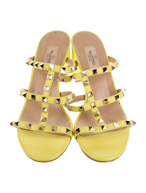 Valentino Rockstud Accents Leather Slides