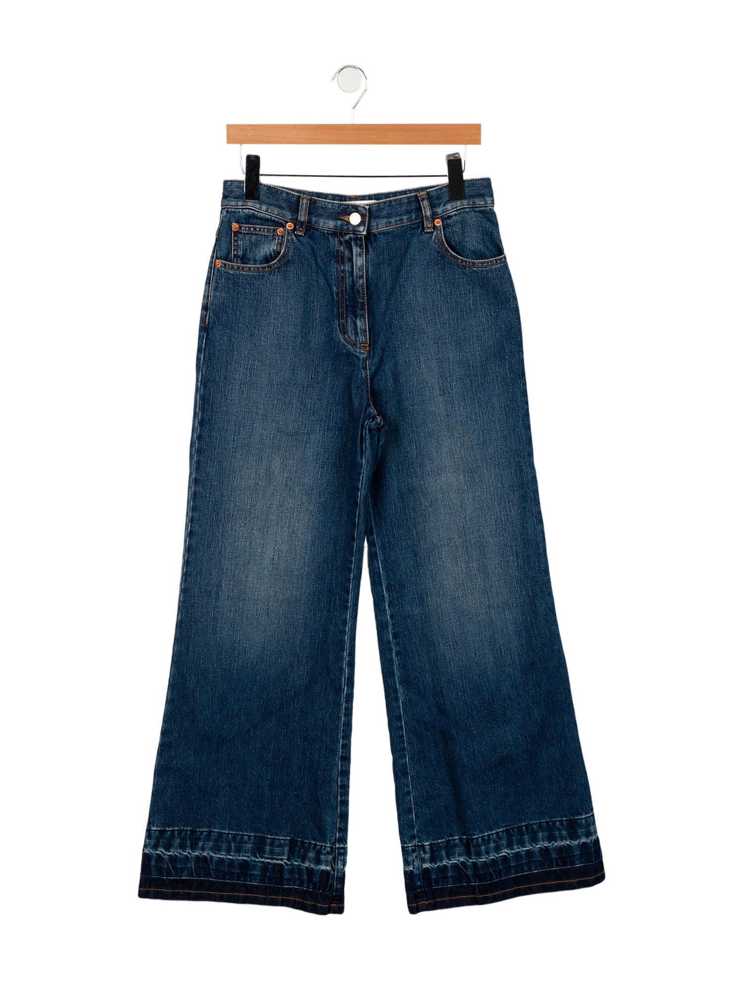 Valentino High-Rise Wide Leg Jeans