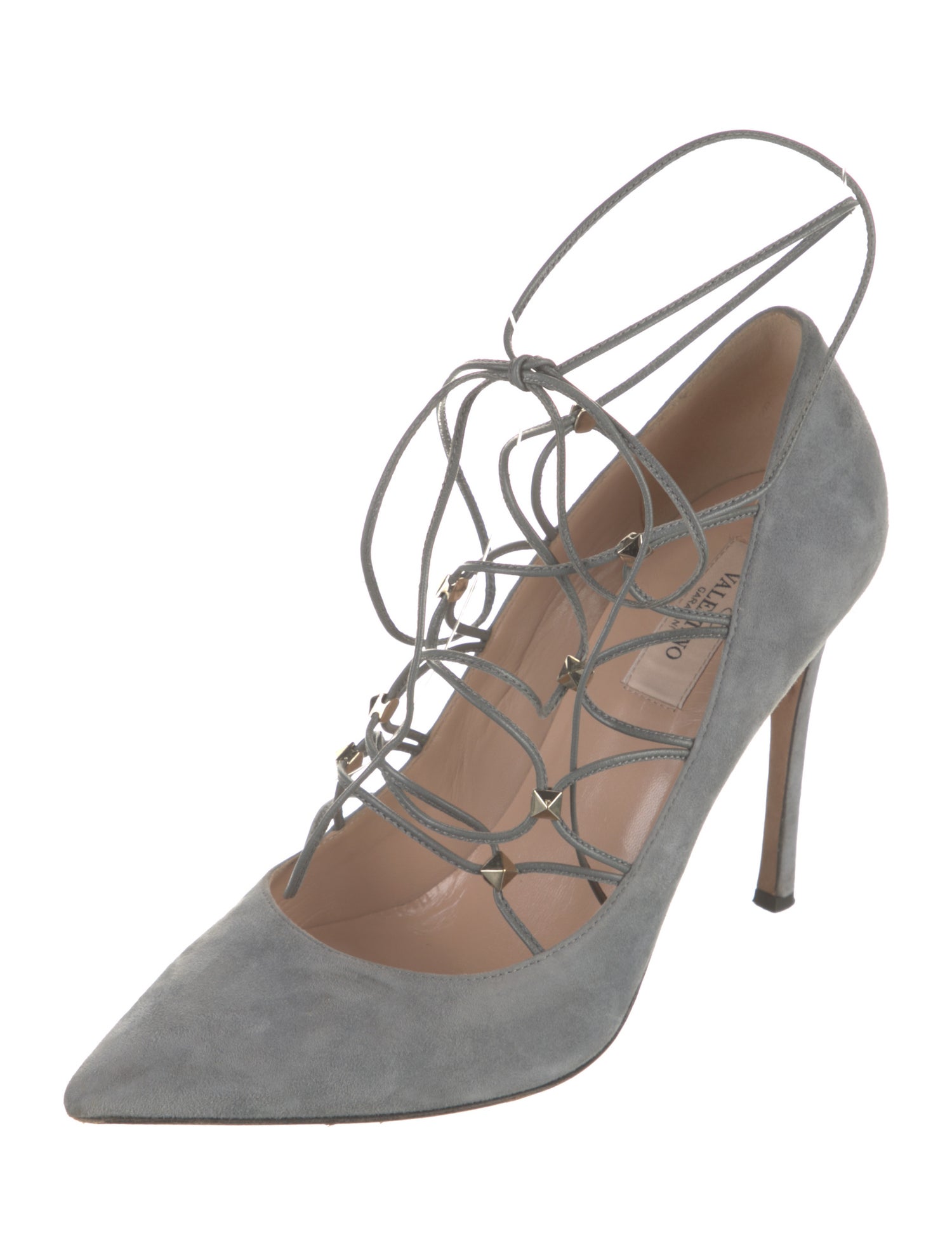 Valentino Rockstud Accents Suede Pumps