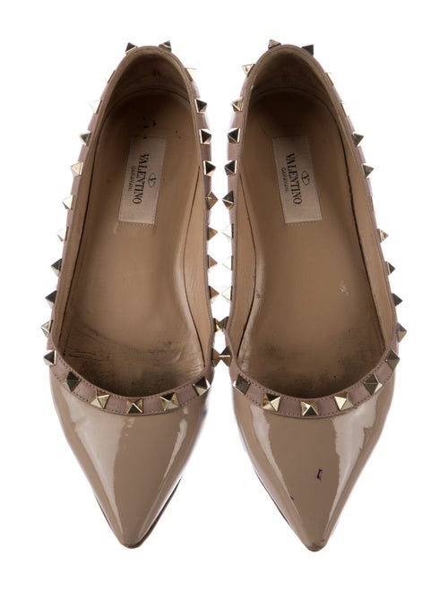 Valentino Rockstud Accents Patent Leather Flats