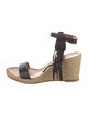 Valentino Leather Fringe Trim Accent Espadrilles