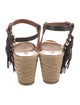 Valentino Leather Fringe Trim Accent Espadrilles