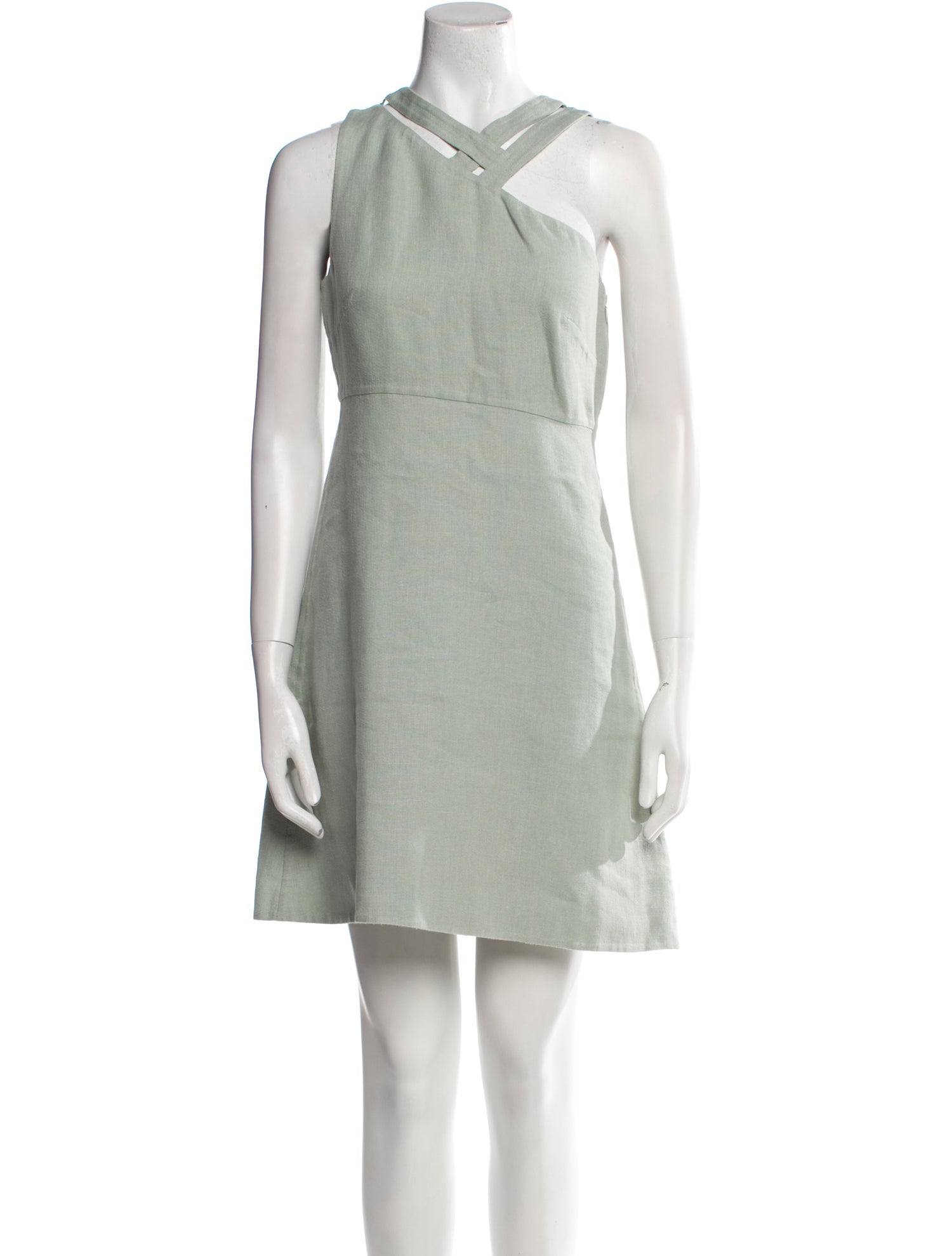 Valentino V-Neck Mini Dress - Green Dresses, Clothing - VAL493861 | The  RealReal