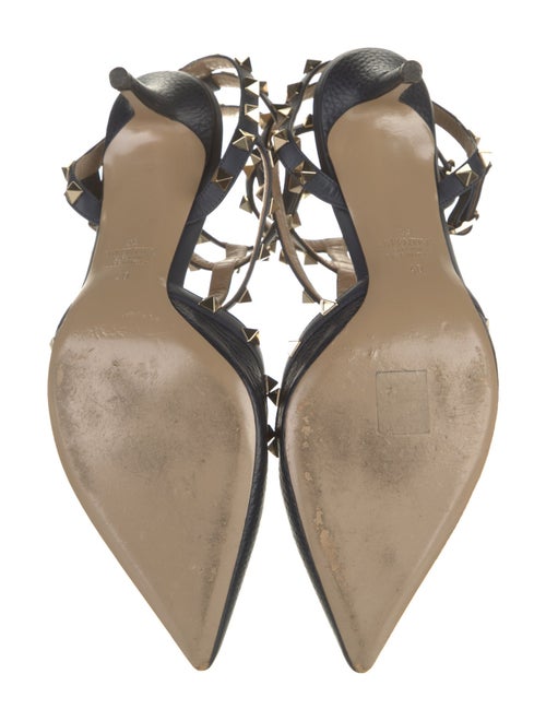 Valentino Rockstud Accents Leather T-Strap Pumps
