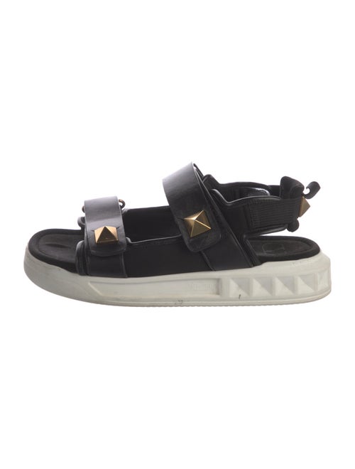 Valentino Rockstud Accents Leather Slides