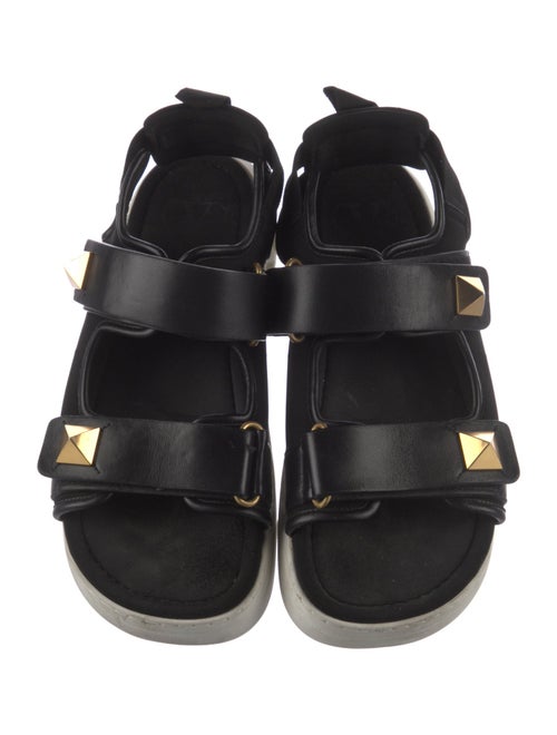 Valentino Rockstud Accents Leather Slides