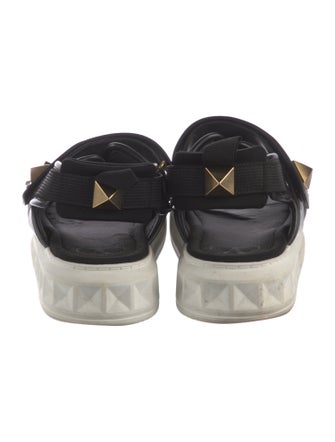 Valentino Rockstud Accents Leather Slides