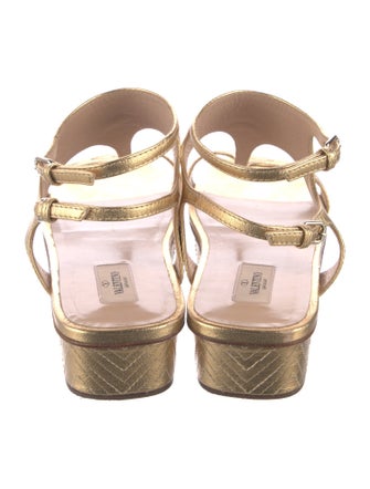 Valentino Leather T-Strap Sandals
