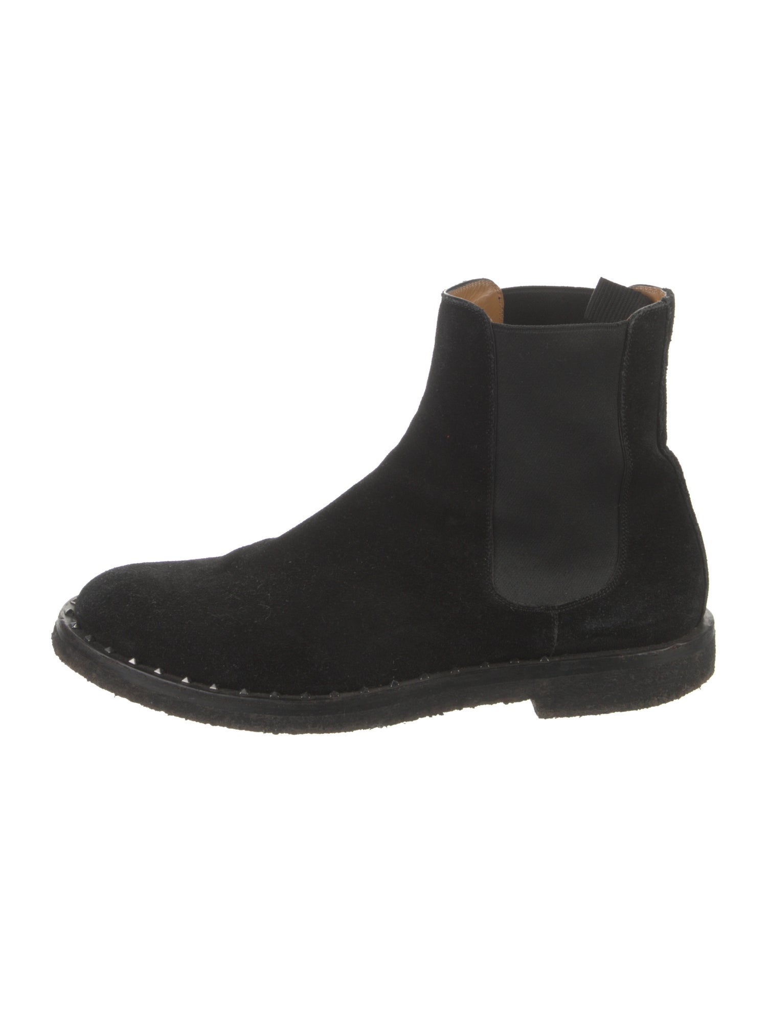 Valentino Rockstud Accents Suede Chelsea Boots