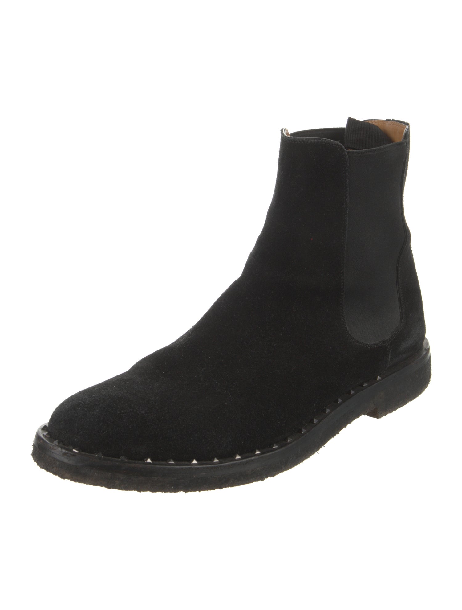 Valentino Rockstud Accents Suede Chelsea Boots