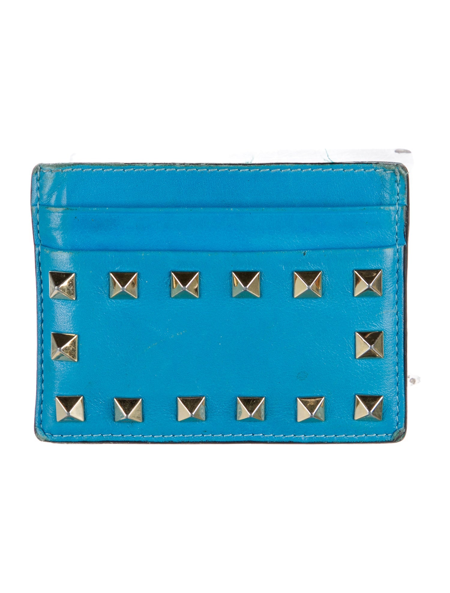 Valentino Rockstud Accents Leather Compact Wallet