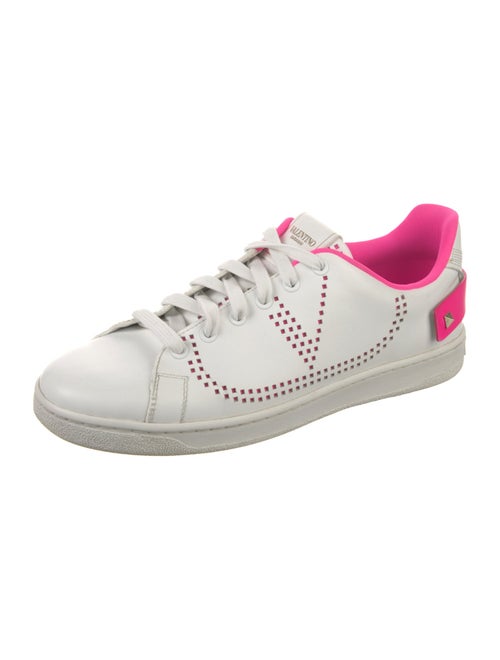 Valentino Leather Colorblock Pattern Sneakers