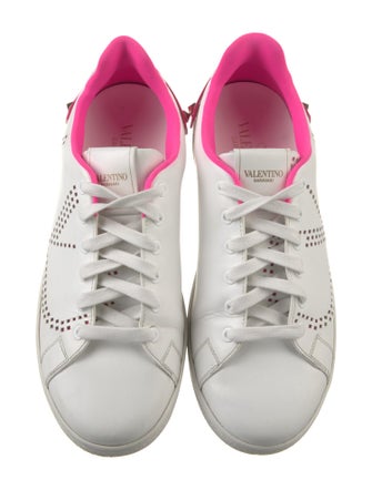 Valentino Leather Colorblock Pattern Sneakers