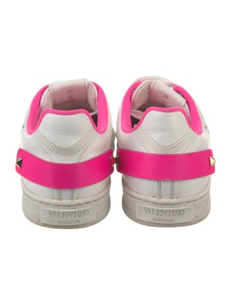 Valentino Leather Colorblock Pattern Sneakers