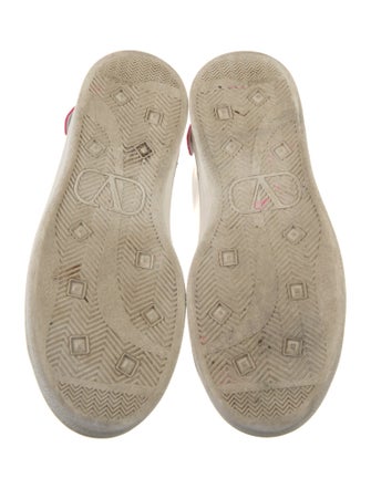 Valentino Leather Colorblock Pattern Sneakers