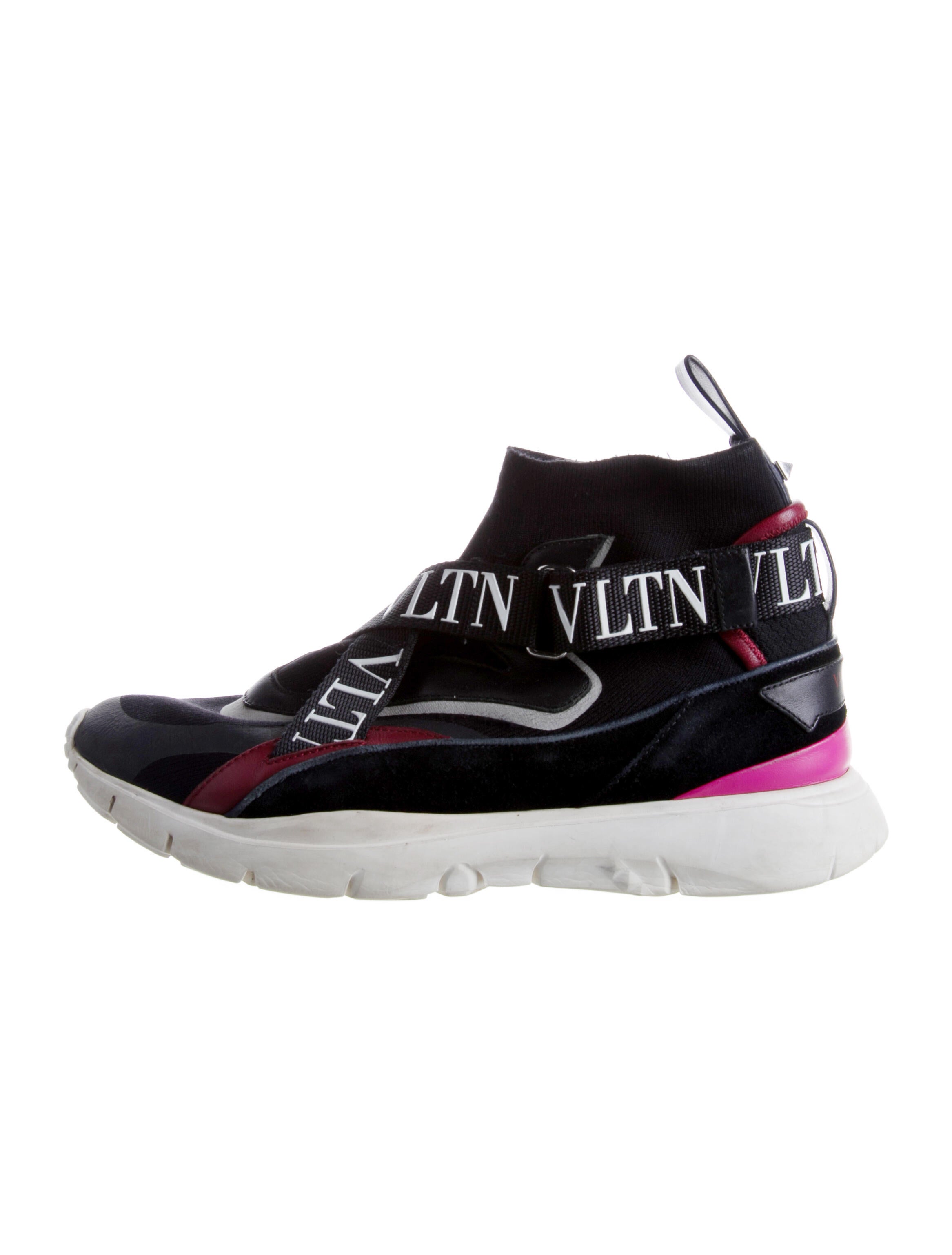 Valentino Rockstud Accents Printed Sock Sneakers
