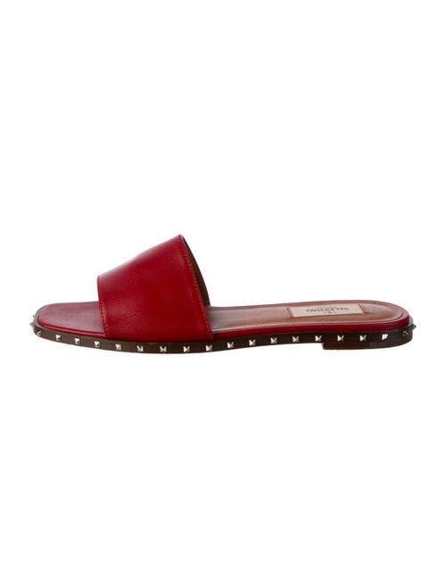Valentino Rockstud Accents Leather Slides