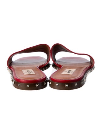 Valentino Rockstud Accents Leather Slides