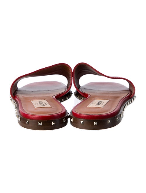 Valentino Rockstud Accents Leather Slides