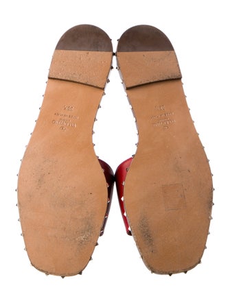 Valentino Rockstud Accents Leather Slides