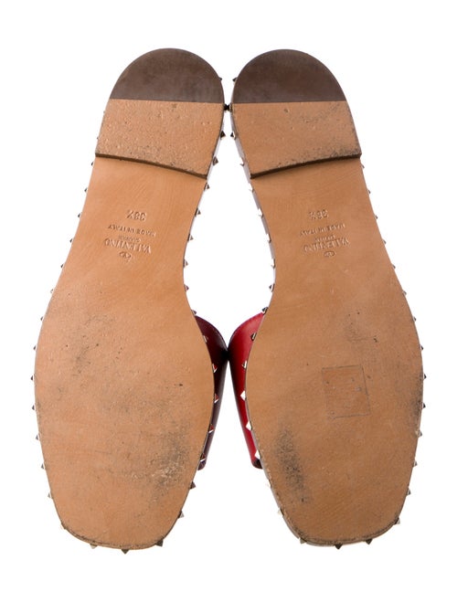 Valentino Rockstud Accents Leather Slides