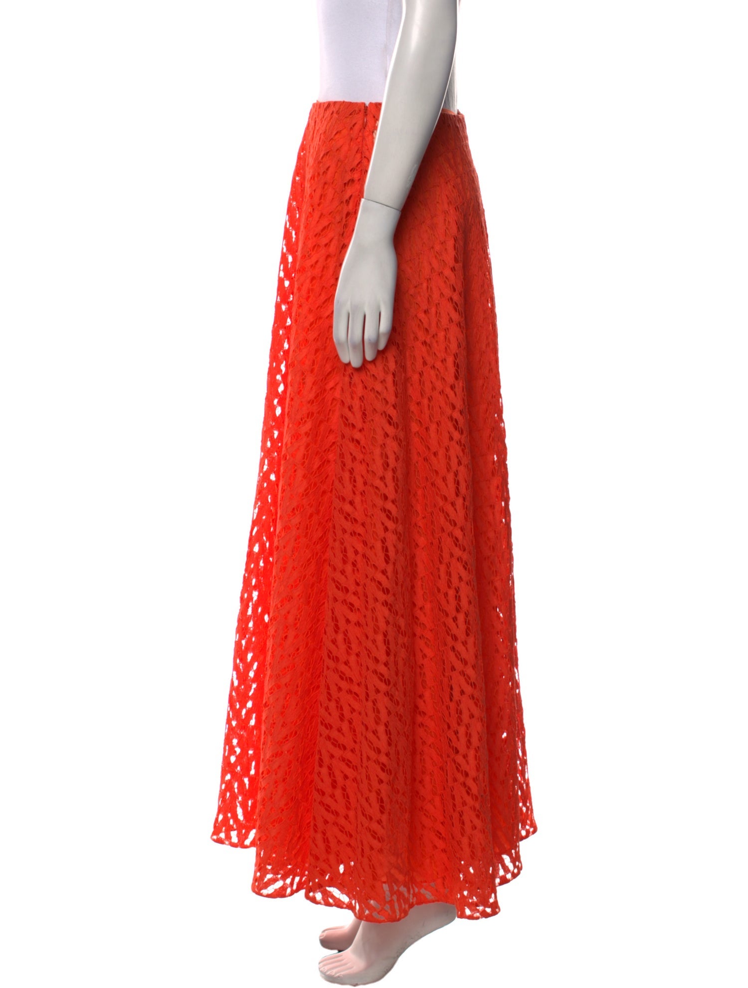 Valentino Embroidered Accent Midi Length Skirt