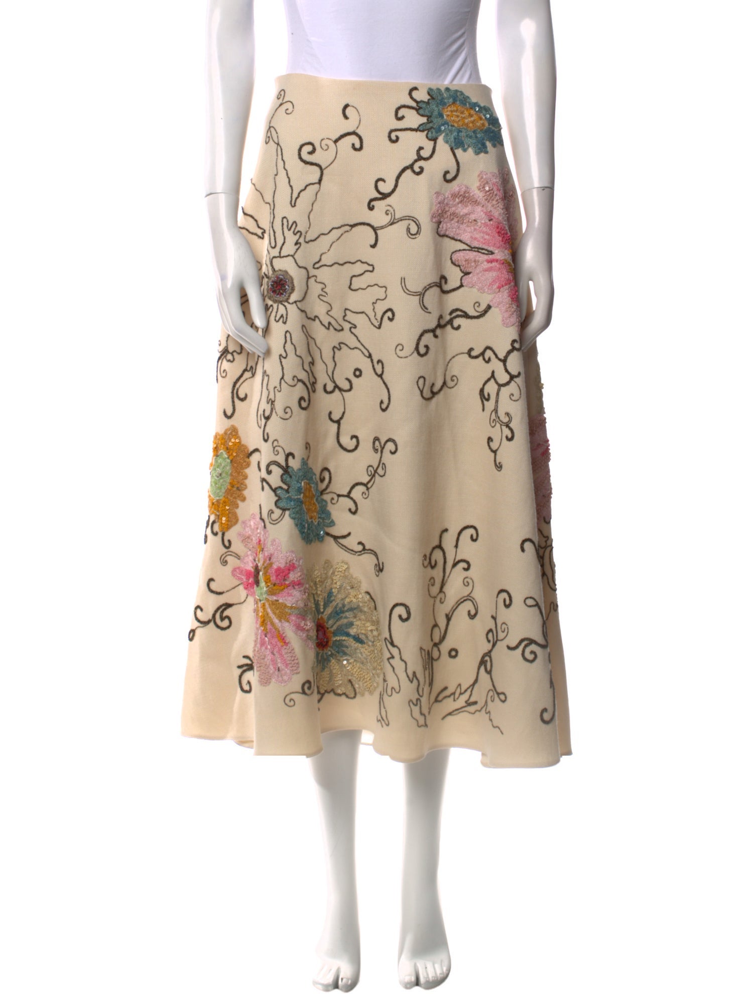 The “Valerienne” Royal Pocket Midi Skirt main image 1