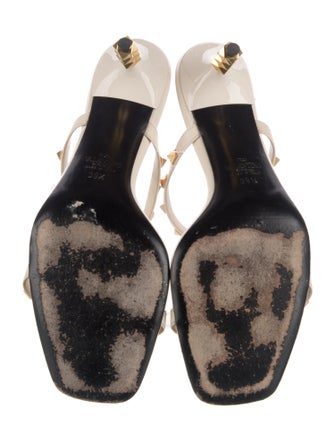 Valentino Rockstud Accents Leather Slides