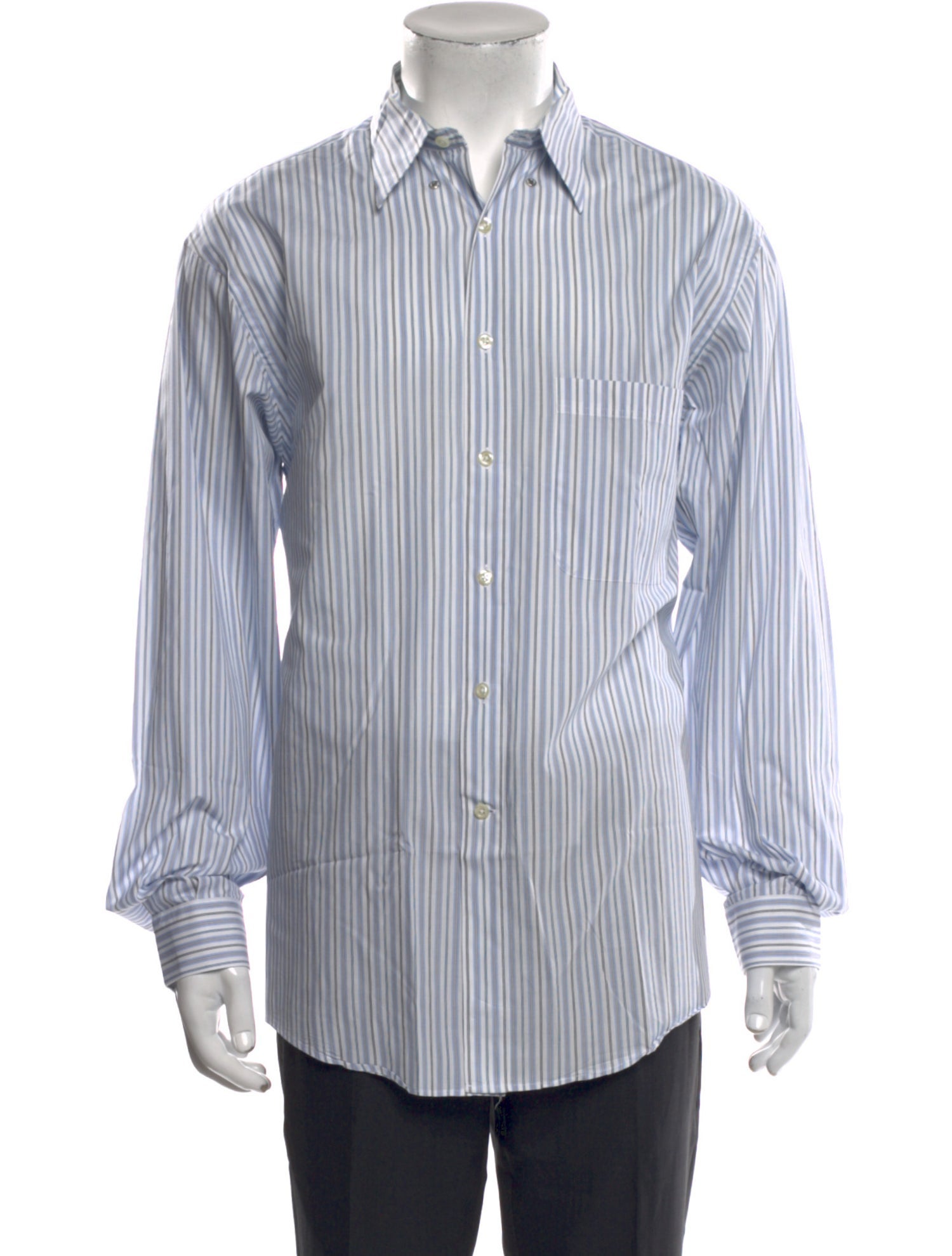 Valentino Striped Long Sleeve Dress Shirt