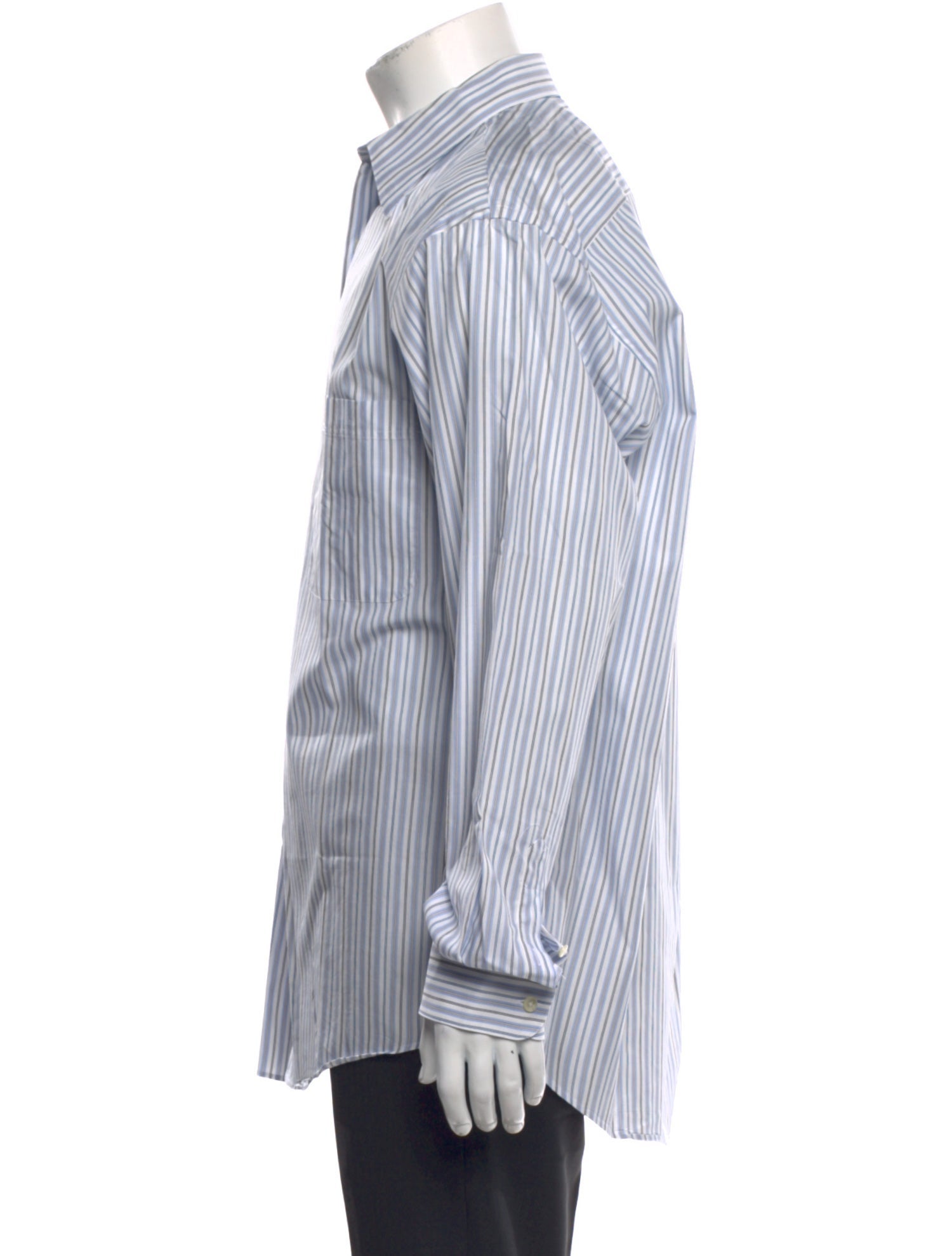 Valentino Striped Long Sleeve Dress Shirt