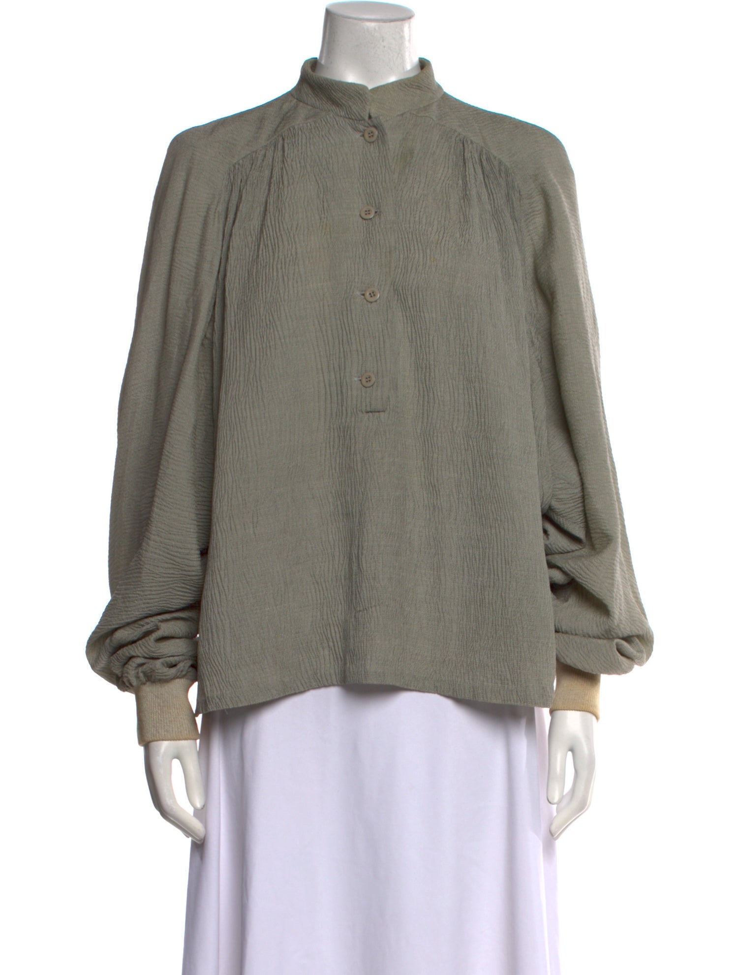 Valentino Mock Neck Long Sleeve Blouse