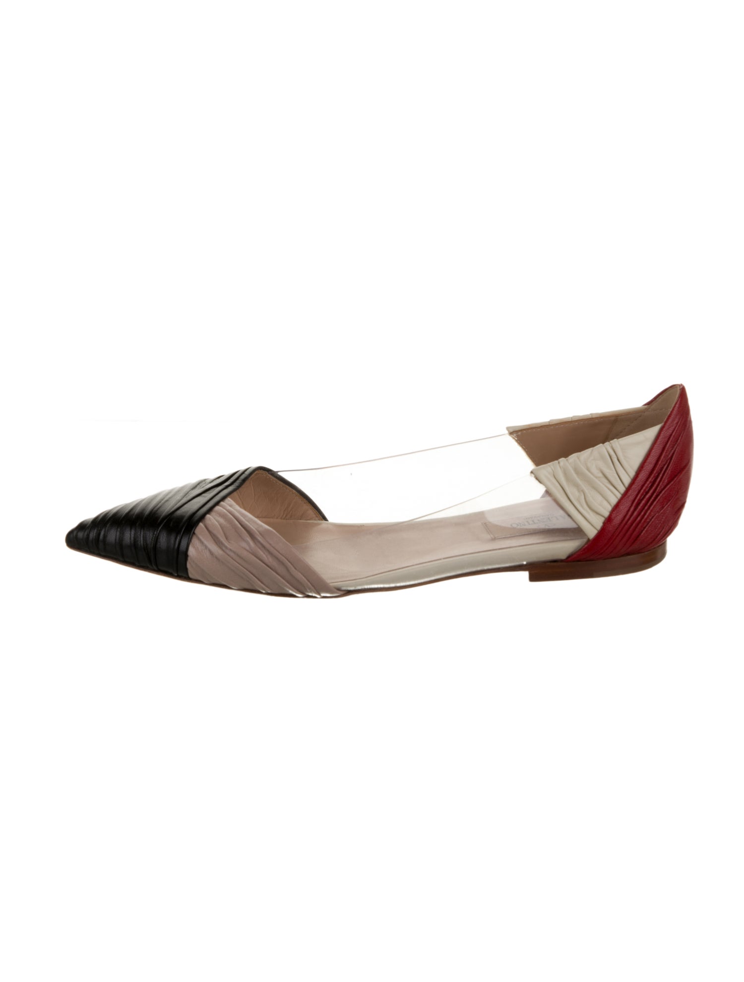 Valentino Leather Colorblock Pattern D'Orsay Flats