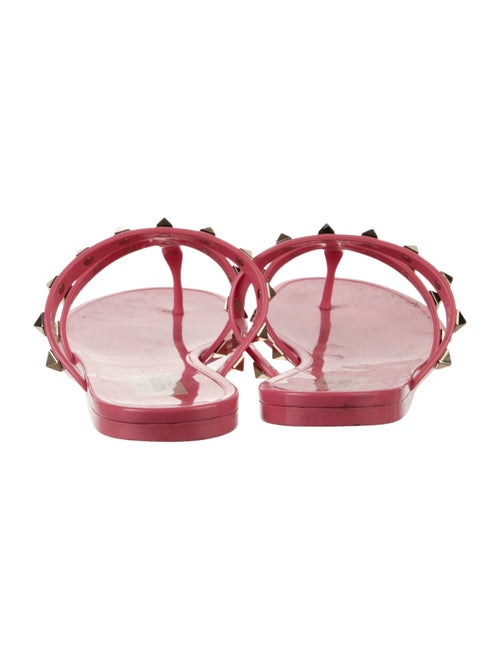 Valentino Rockstud Accents Patent Leather Slides