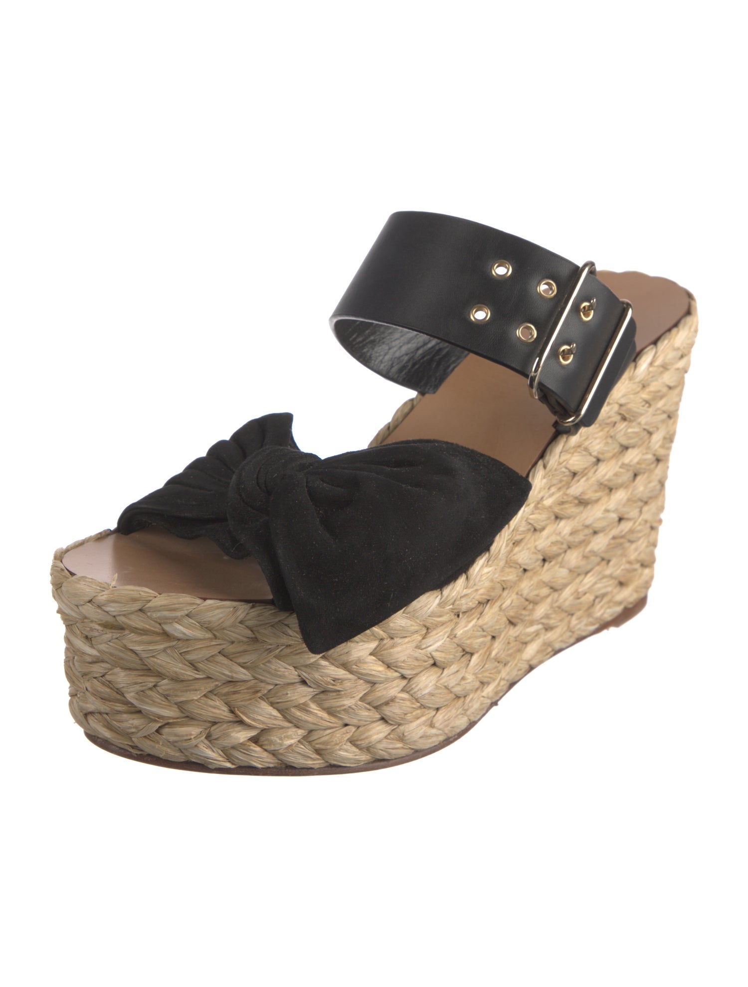 Valentino Suede Bow Accents Espadrilles