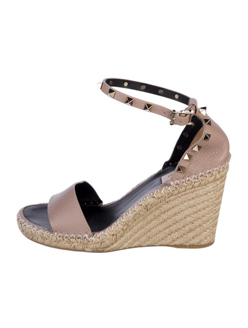Valentino Rockstud Accents Leather Espadrilles