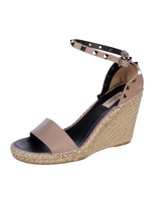 Valentino Rockstud Accents Leather Espadrilles