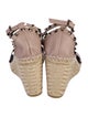 Valentino Rockstud Accents Leather Espadrilles