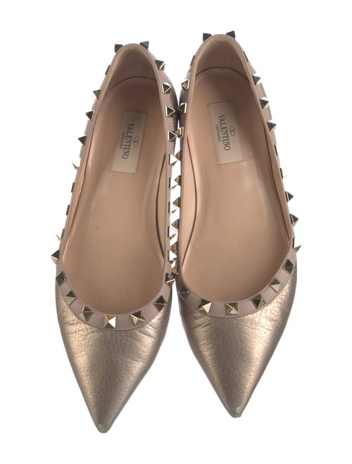 Valentino Rockstud Accents Leather Ballet Flats