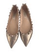 Valentino Rockstud Accents Leather Ballet Flats