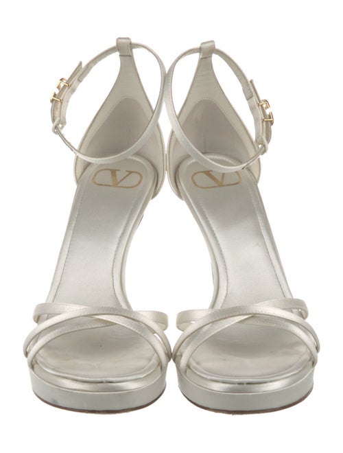 Valentino Rockstud Accents Satin T-Strap Sandals