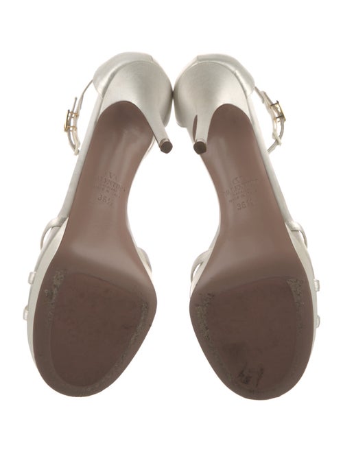 Valentino Rockstud Accents Satin T-Strap Sandals