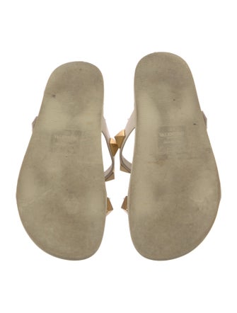 Valentino Rockstud Accents Leather Slides