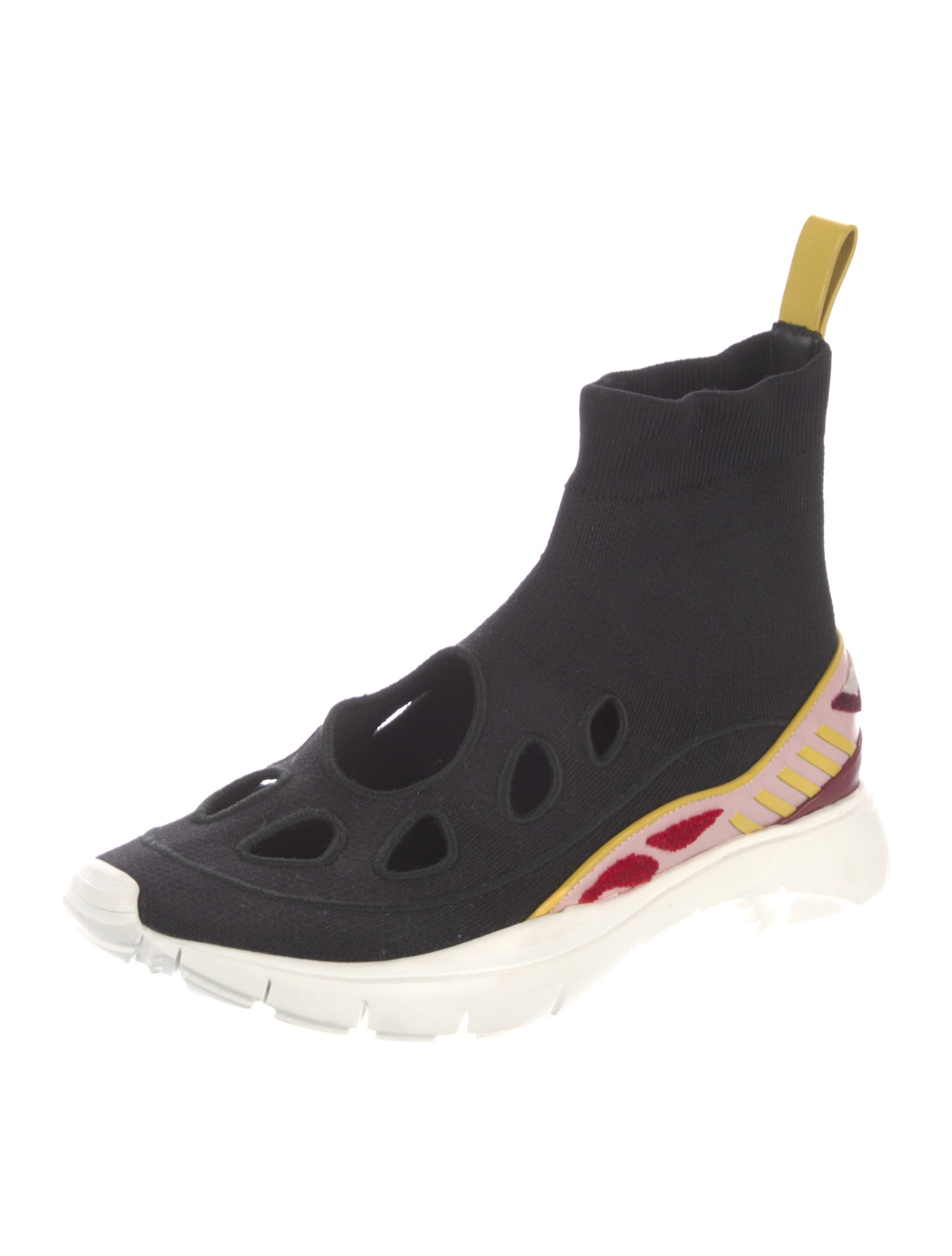 Valentino Rockstud Accents Cutout Accent Sock Sneakers
