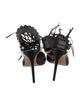 Valentino Leather Fringe Trim Accent D'Orsay Pumps