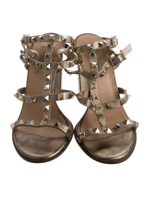 Valentino Rockstud Accents Leather Gladiator Sandals