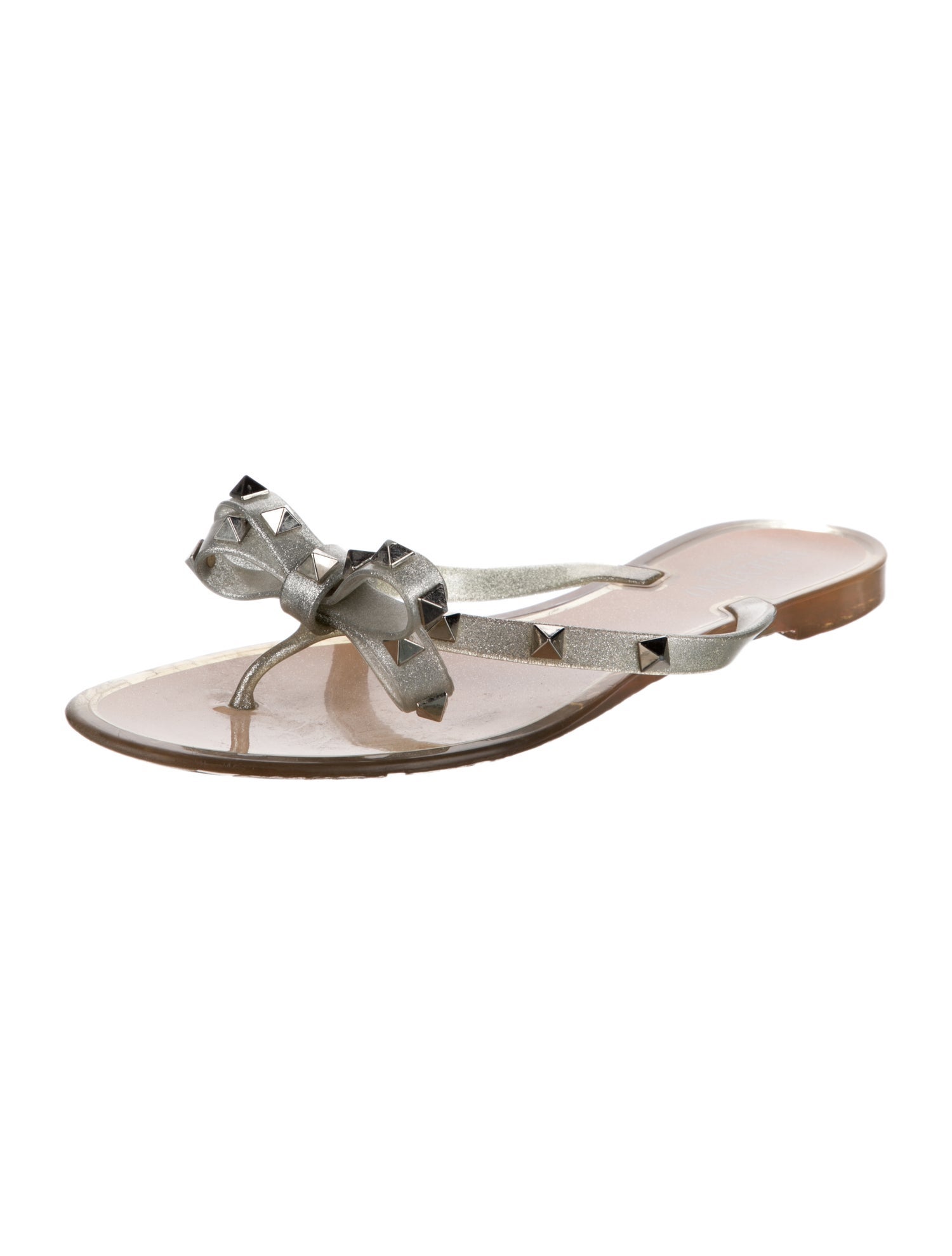 Valentino Rockstud Accents Rubber Slides