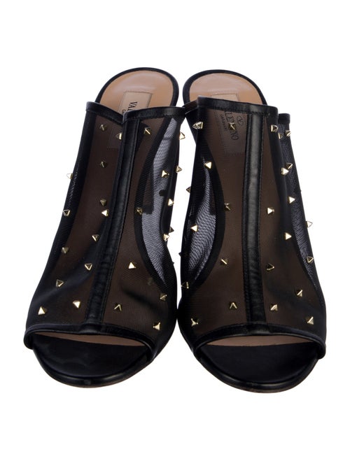 Valentino Rockstud Accents Mesh Slides
